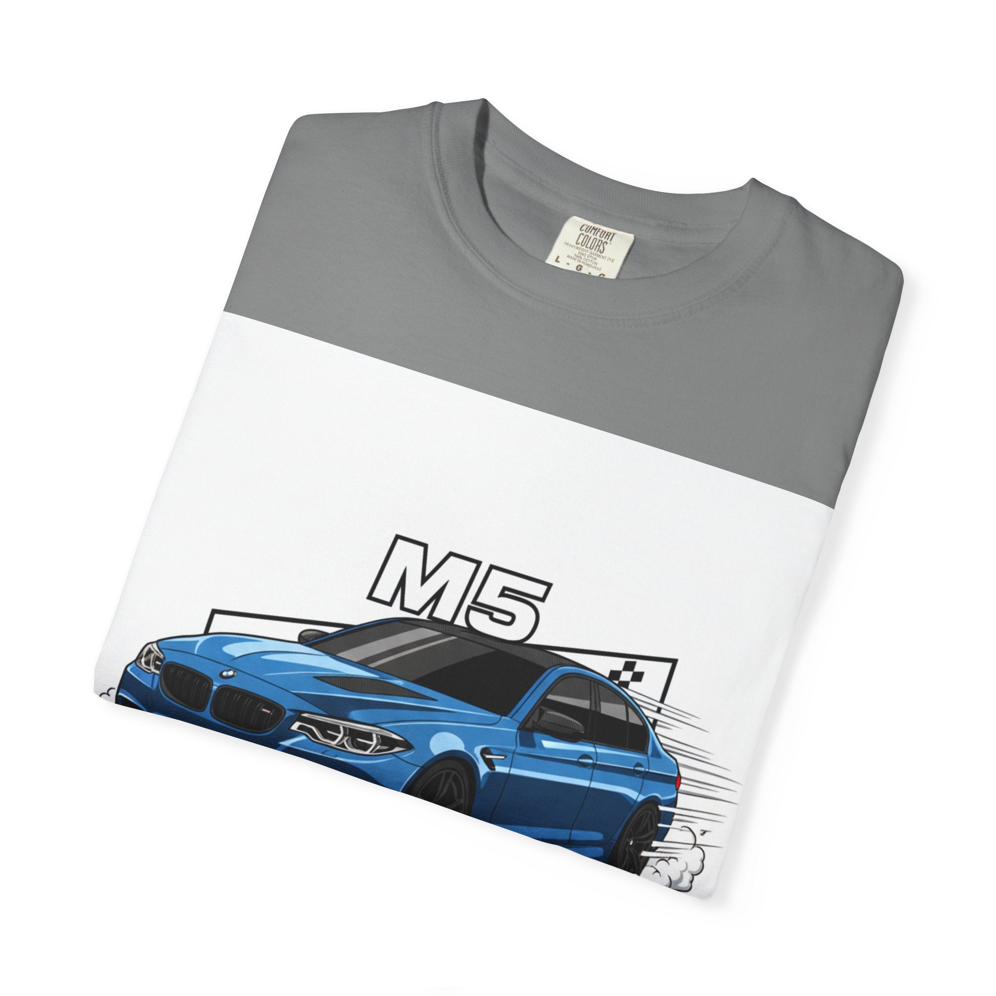 M5 Blue Car Powered Performance T-shirt | BMW Competition Graphic