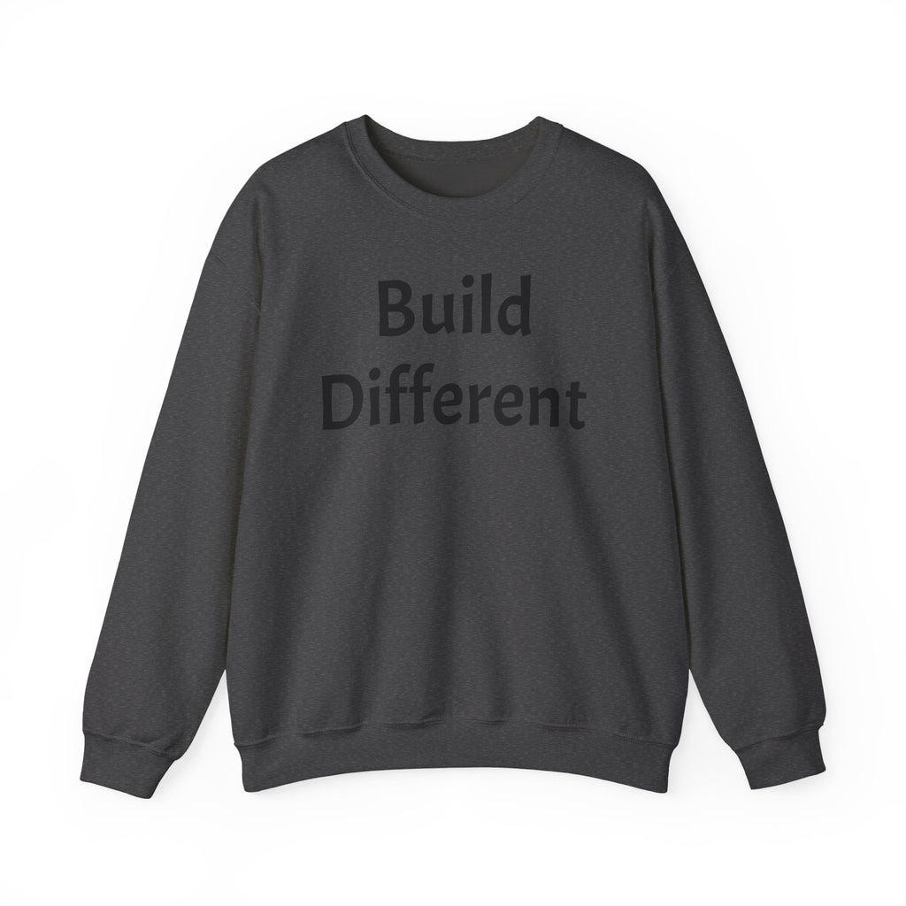 Crewneck Sweatshirt — “Build Different” Front & “It’s a New Day” Back Motivational Pullover
