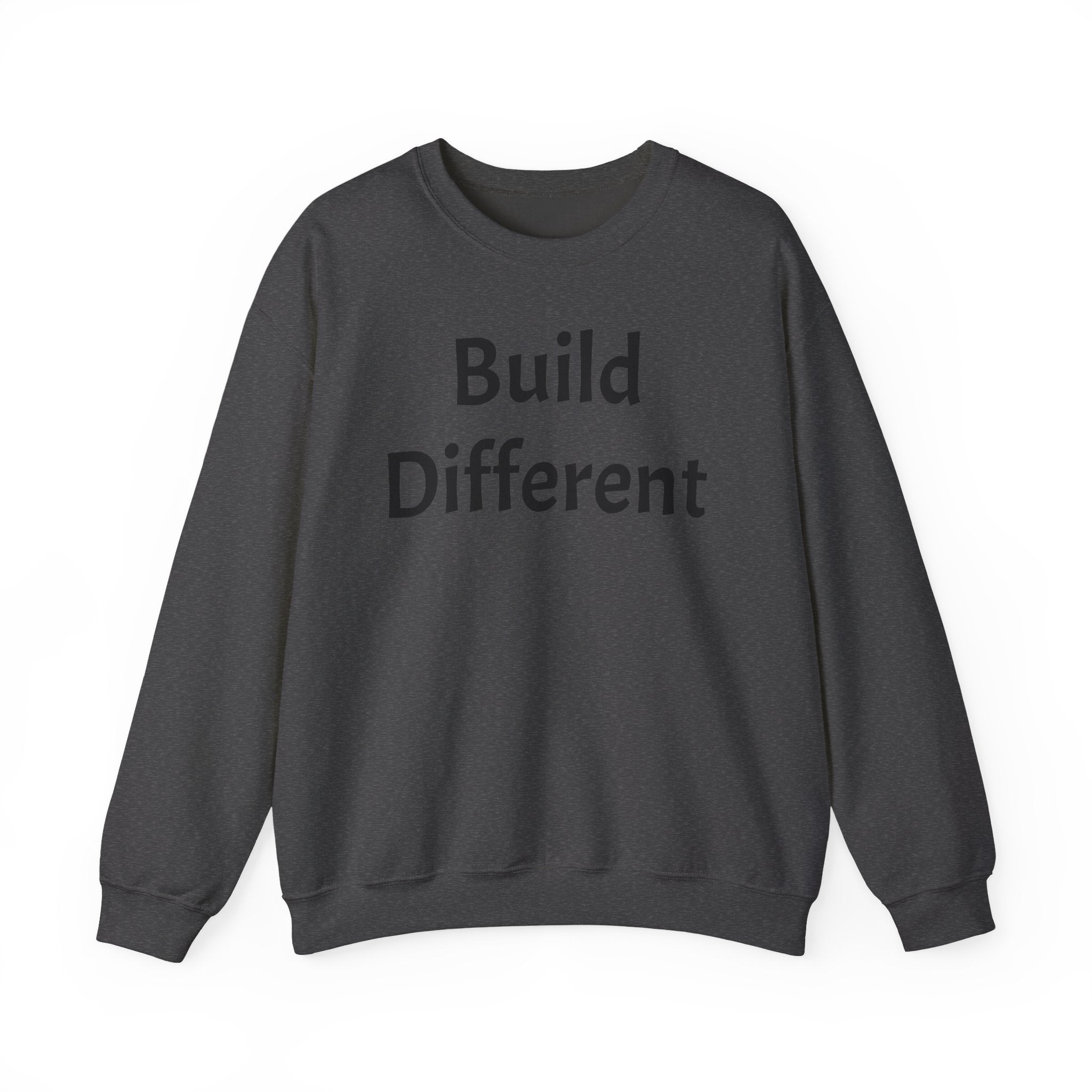 Crewneck Sweatshirt — “Build Different” Front & “It’s a New Day” Back Motivational Pullover