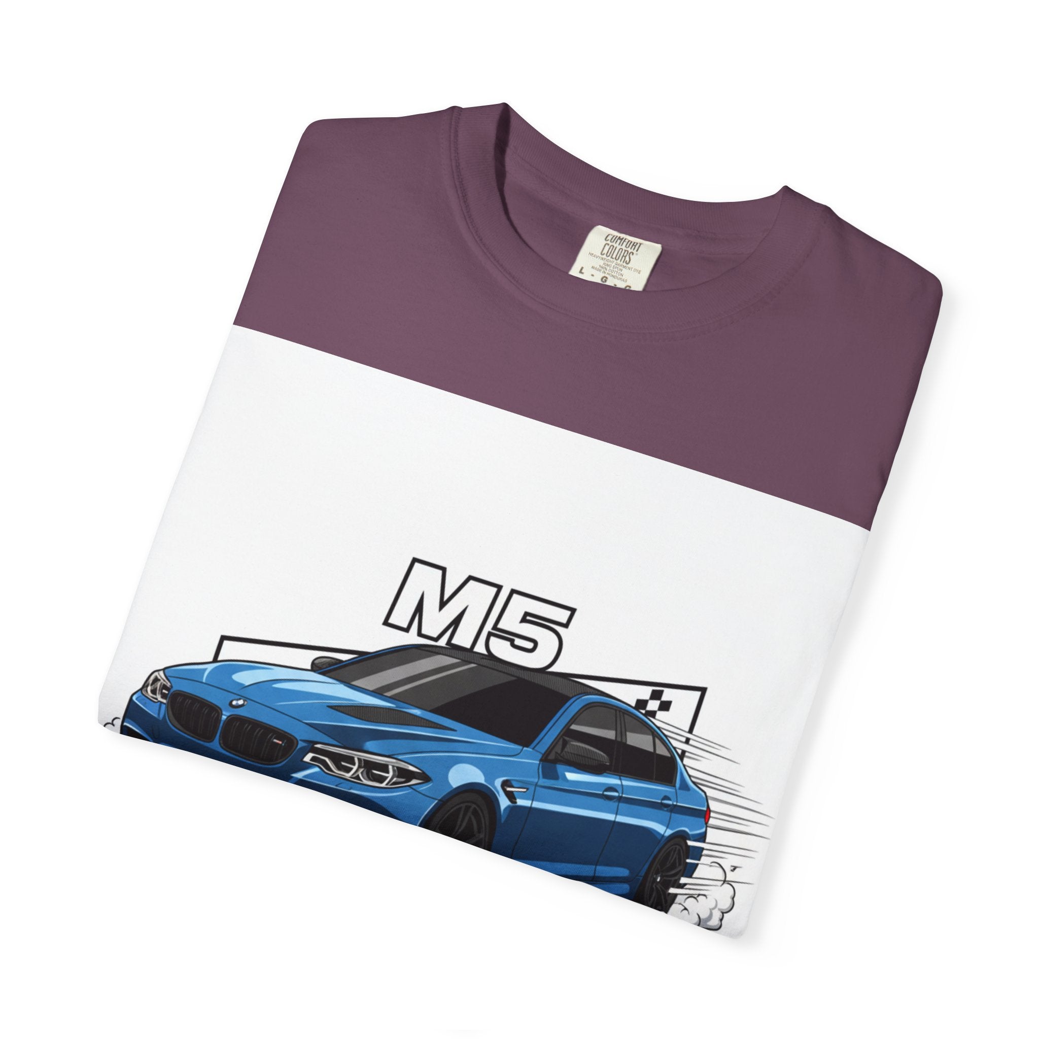 M5 Blue Car Powered Performance T-shirt | BMW Competition Graphic