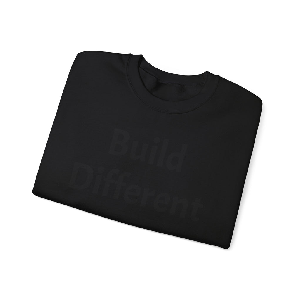 Crewneck Sweatshirt — “Build Different” Front & “It’s a New Day” Back Motivational Pullover