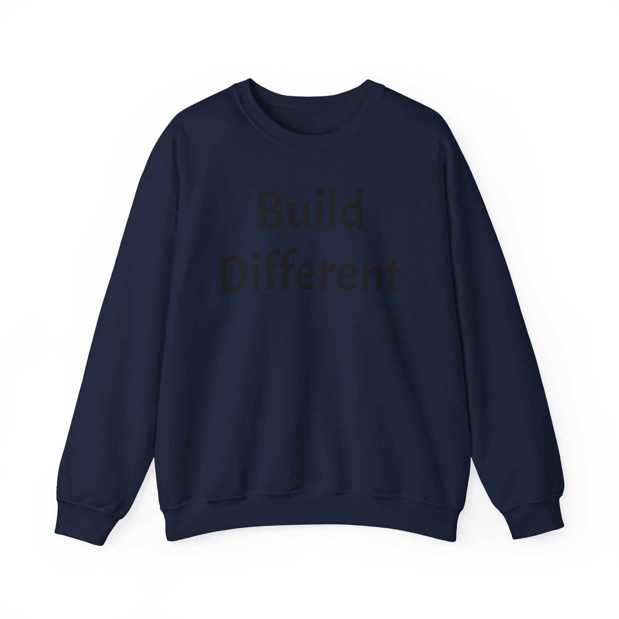 Crewneck Sweatshirt — “Build Different” Front & “It’s a New Day” Back Motivational Pullover