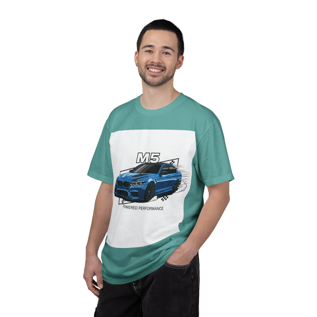 M5 Blue Car Powered Performance T-shirt | BMW Competition Graphic