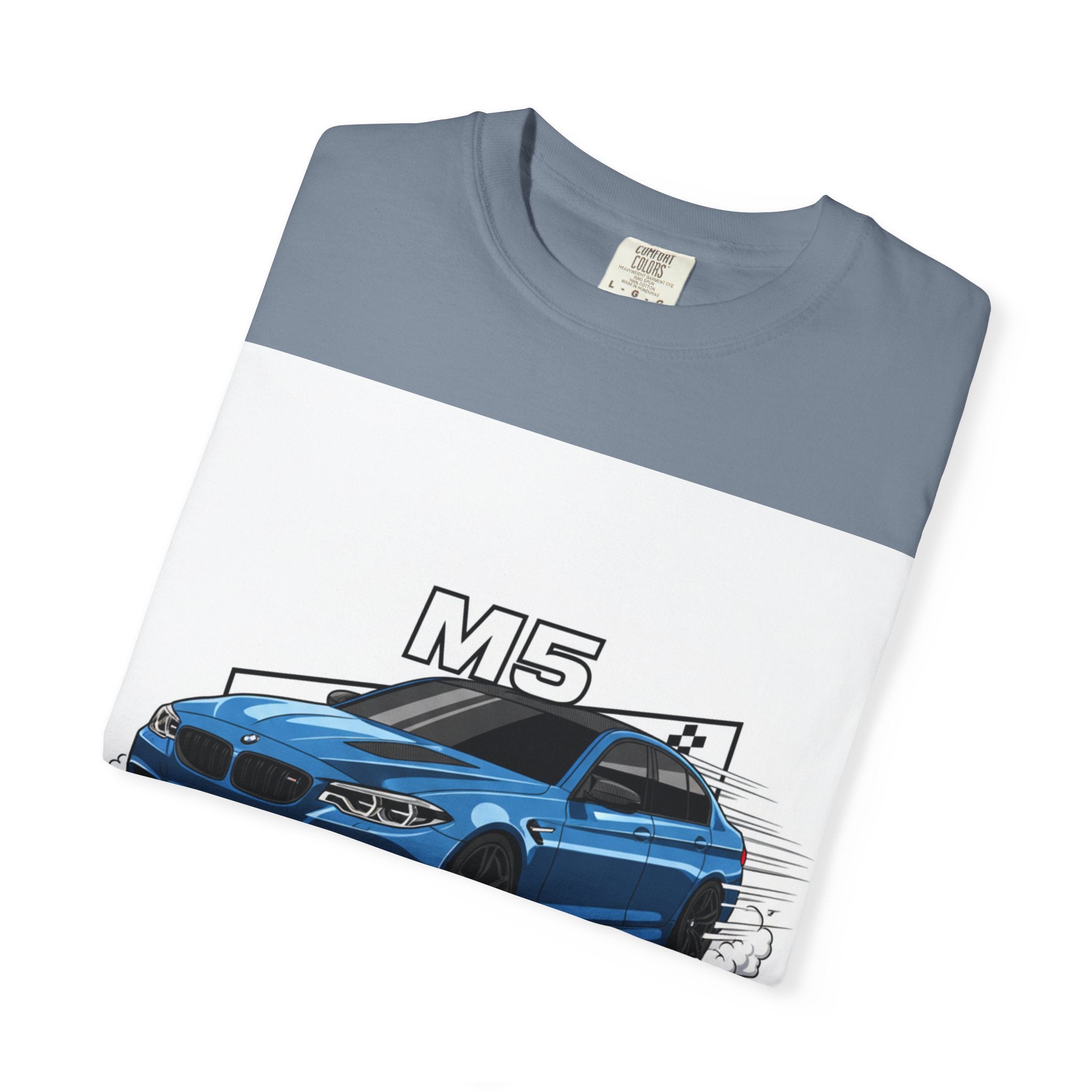 M5 Blue Car Powered Performance T-shirt | BMW Competition Graphic