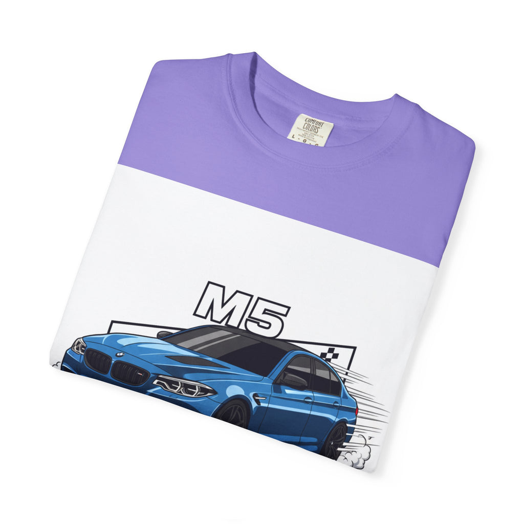 M5 Blue Car Powered Performance T-shirt | BMW Competition Graphic