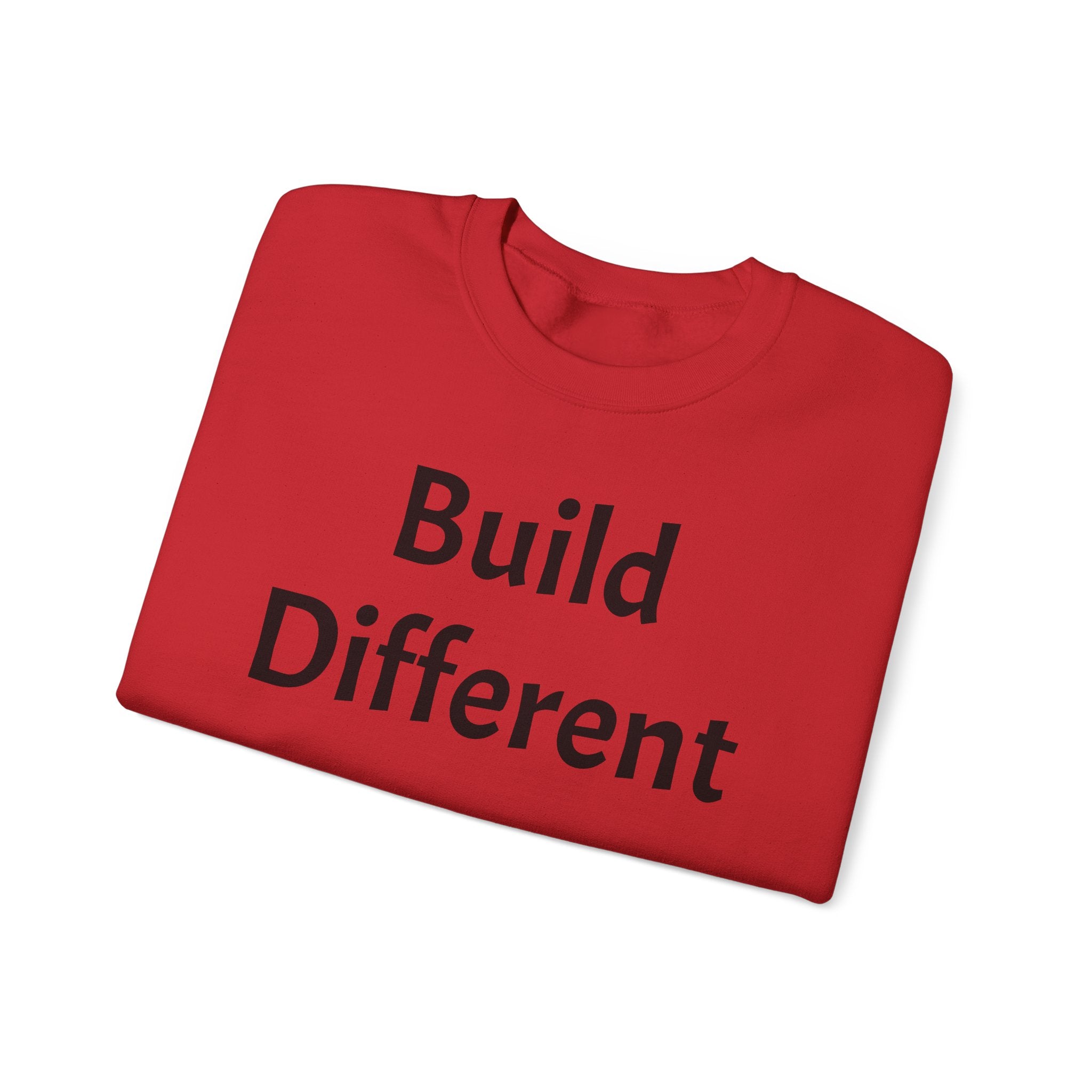 Crewneck Sweatshirt — “Build Different” Front & “It’s a New Day” Back Motivational Pullover