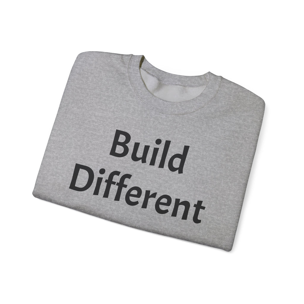 Crewneck Sweatshirt — “Build Different” Front & “It’s a New Day” Back Motivational Pullover