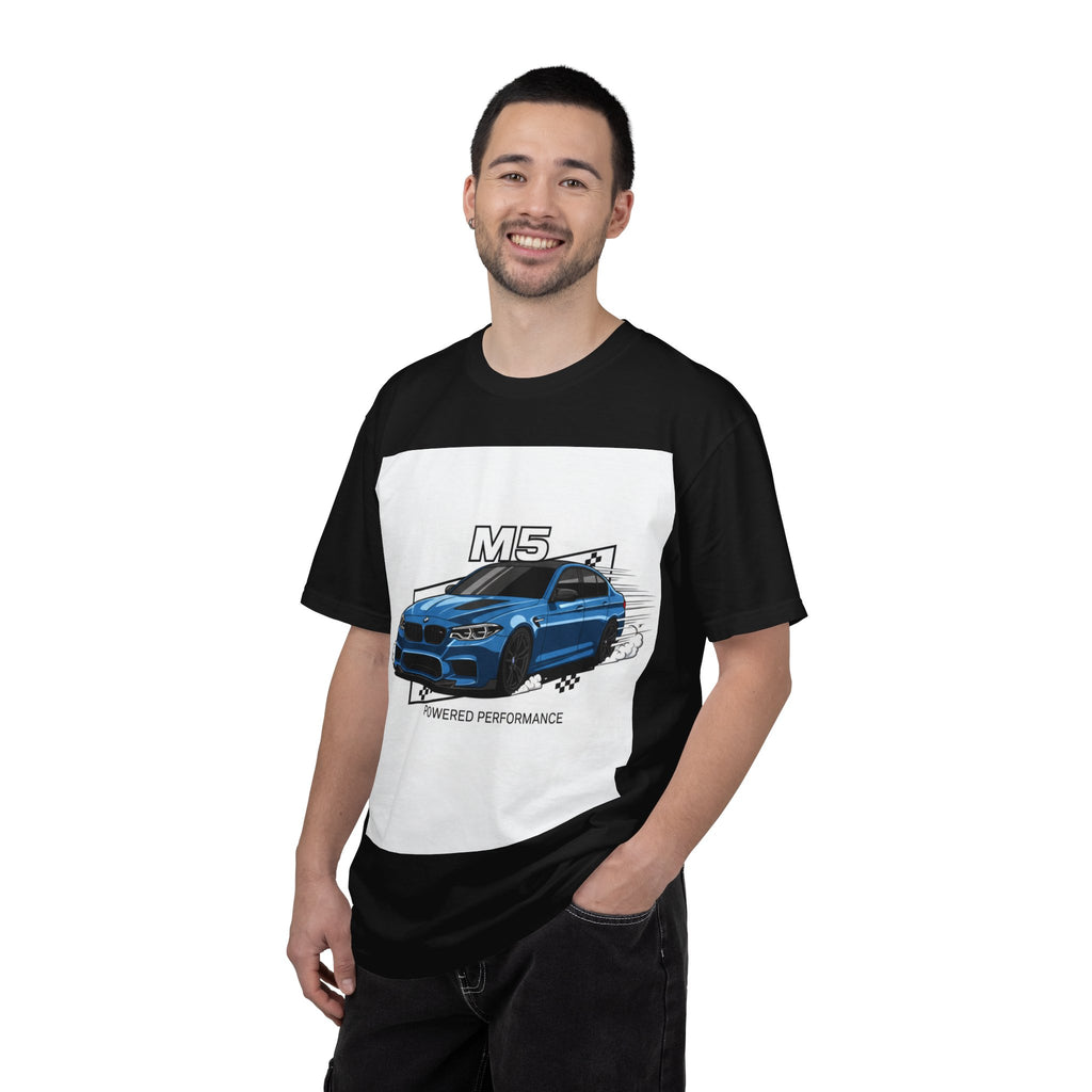 M5 Blue Car Powered Performance T-shirt | BMW Competition Graphic
