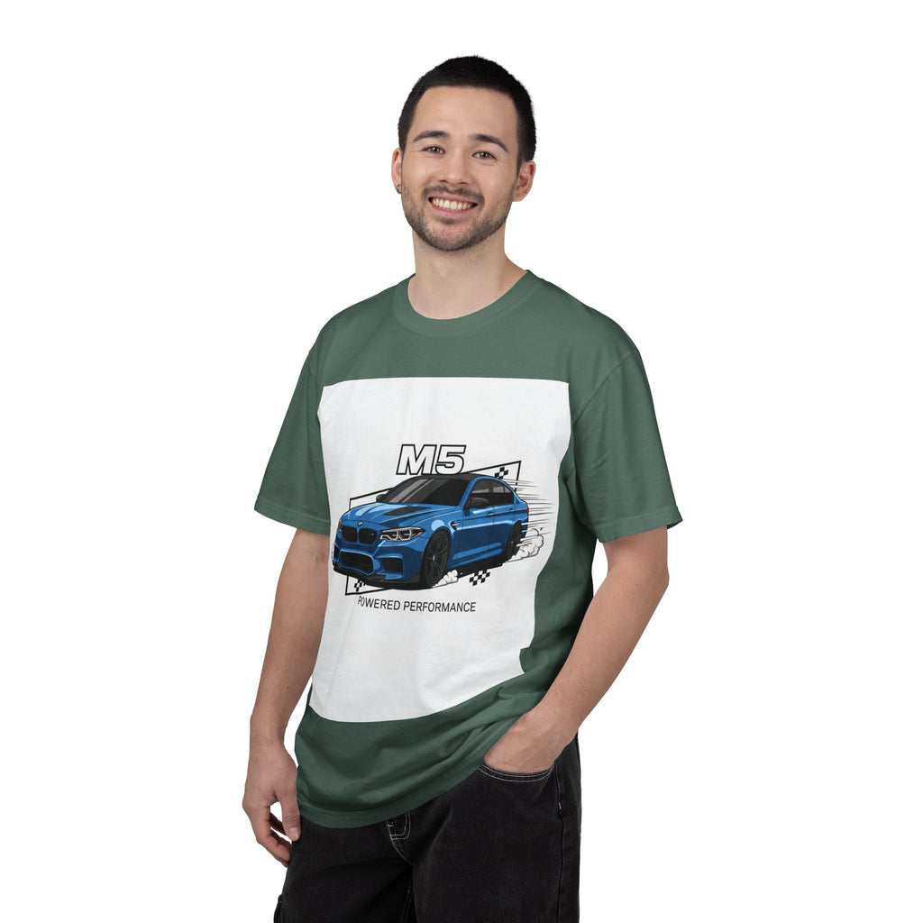M5 Blue Car Powered Performance T-shirt | BMW Competition Graphic