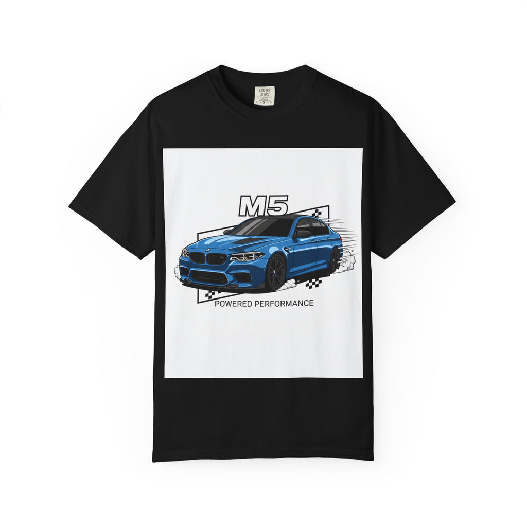 M5 Blue Car Powered Performance T-shirt | BMW Competition Graphic