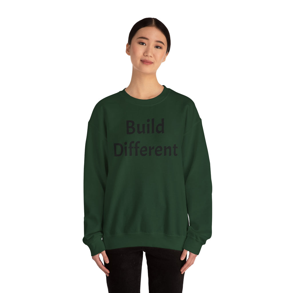 Crewneck Sweatshirt — “Build Different” Front & “It’s a New Day” Back Motivational Pullover