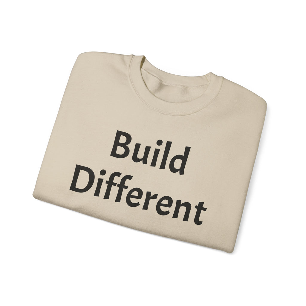 Crewneck Sweatshirt — “Build Different” Front & “It’s a New Day” Back Motivational Pullover