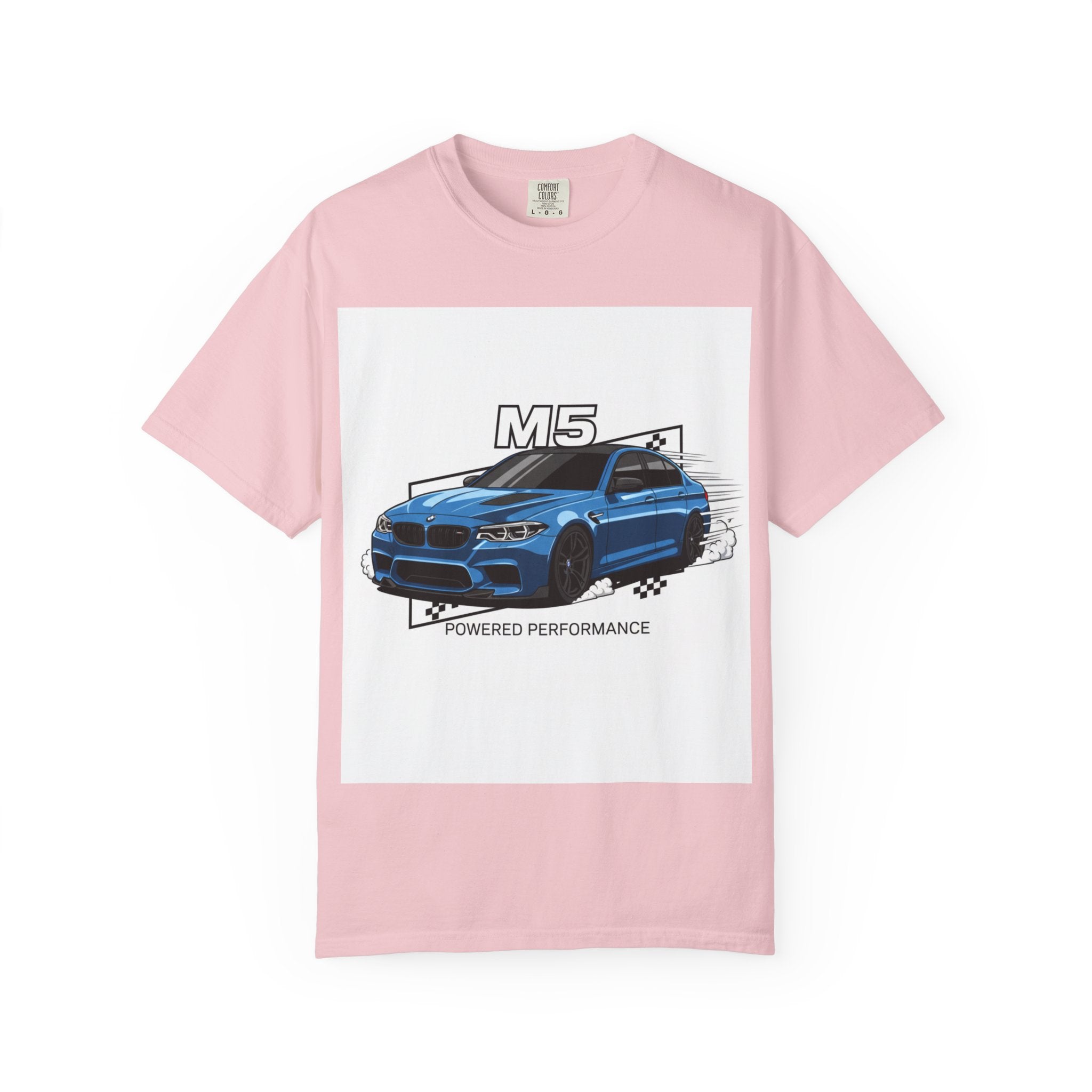 M5 Blue Car Powered Performance T-shirt | BMW Competition Graphic