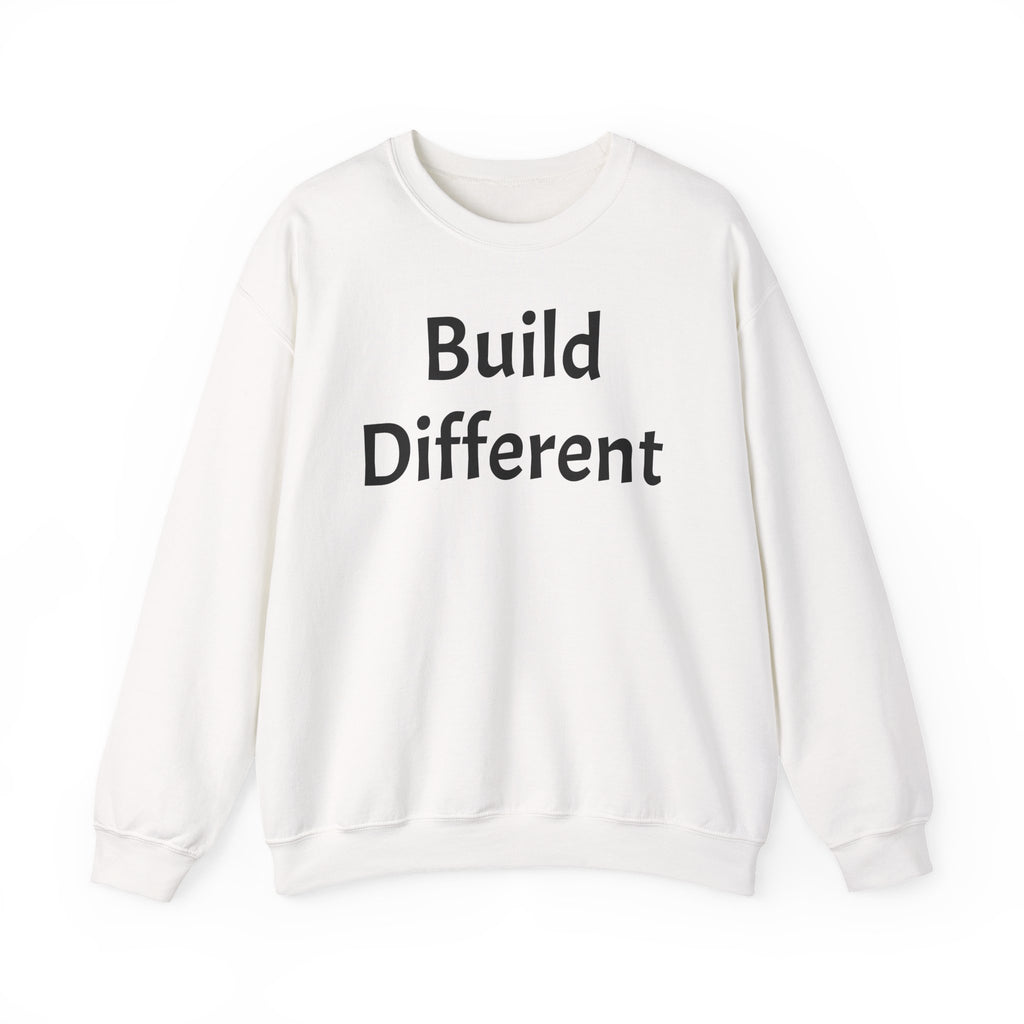 Crewneck Sweatshirt — “Build Different” Front & “It’s a New Day” Back Motivational Pullover