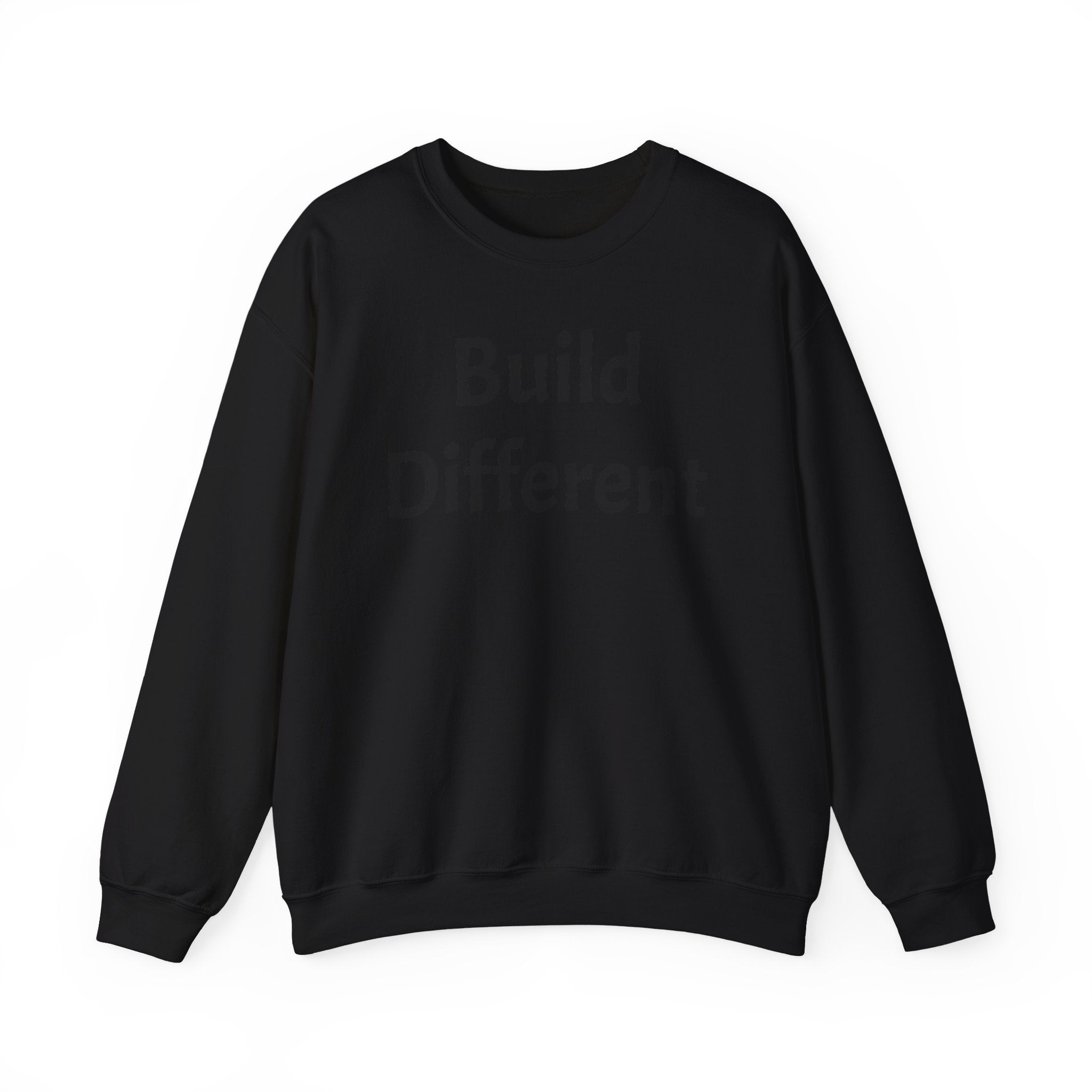 Crewneck Sweatshirt — “Build Different” Front & “It’s a New Day” Back Motivational Pullover
