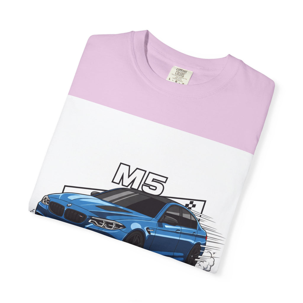 M5 Blue Car Powered Performance T-shirt | BMW Competition Graphic
