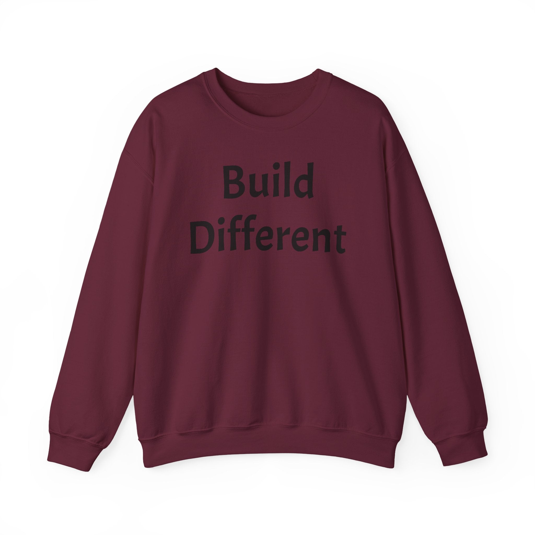 Crewneck Sweatshirt — “Build Different” Front & “It’s a New Day” Back Motivational Pullover