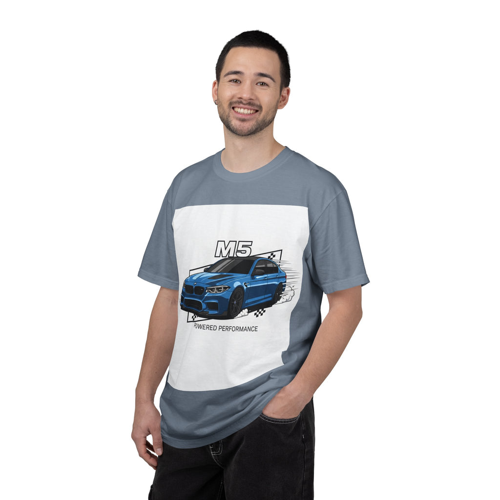 M5 Blue Car Powered Performance T-shirt | BMW Competition Graphic