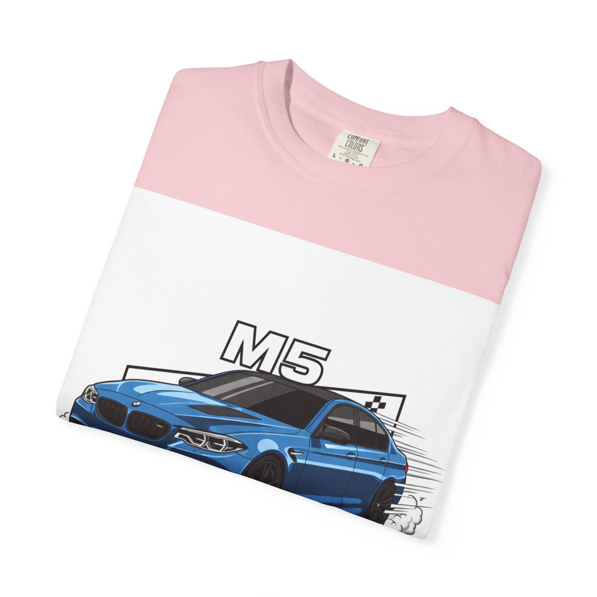 M5 Blue Car Powered Performance T-shirt | BMW Competition Graphic