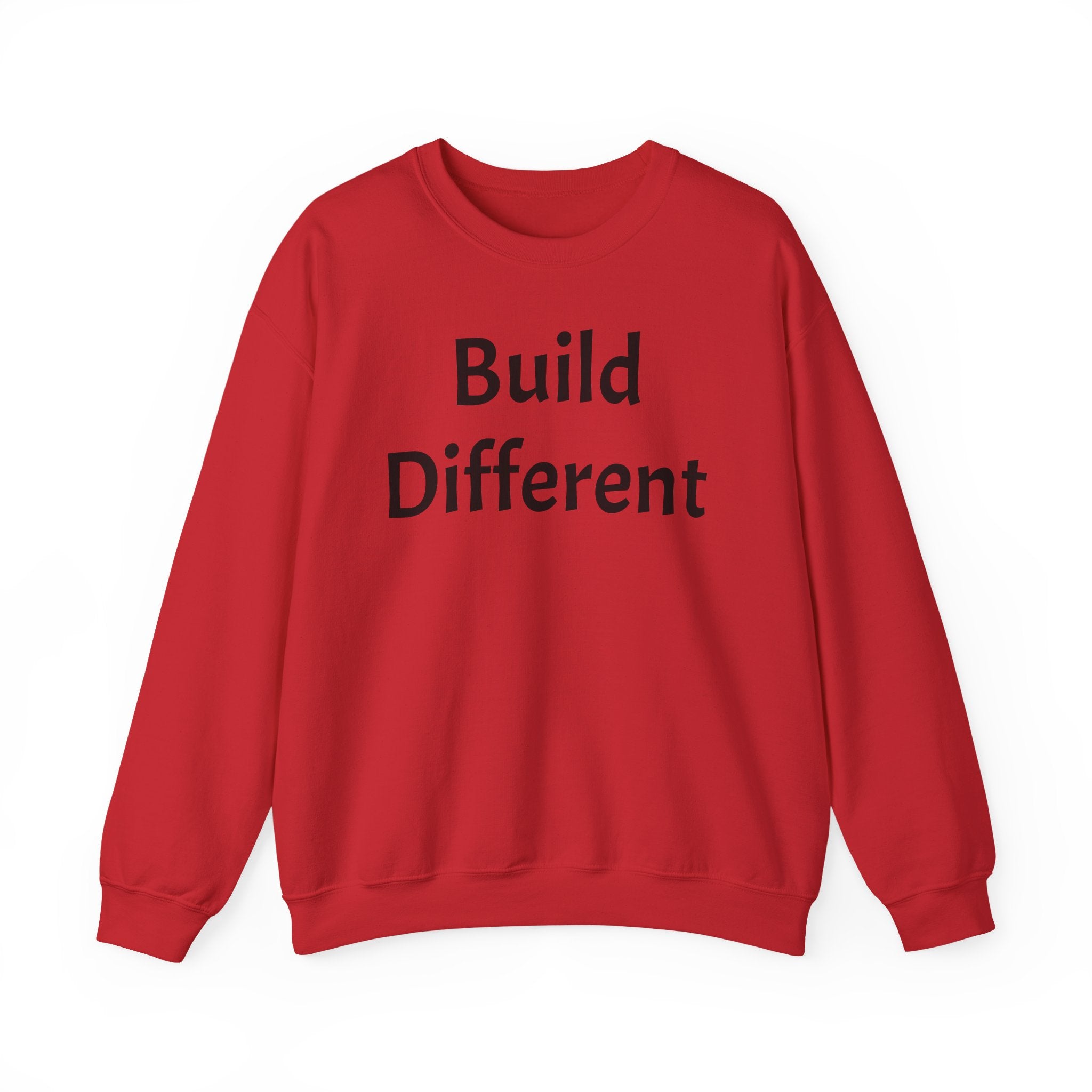 Crewneck Sweatshirt — “Build Different” Front & “It’s a New Day” Back Motivational Pullover