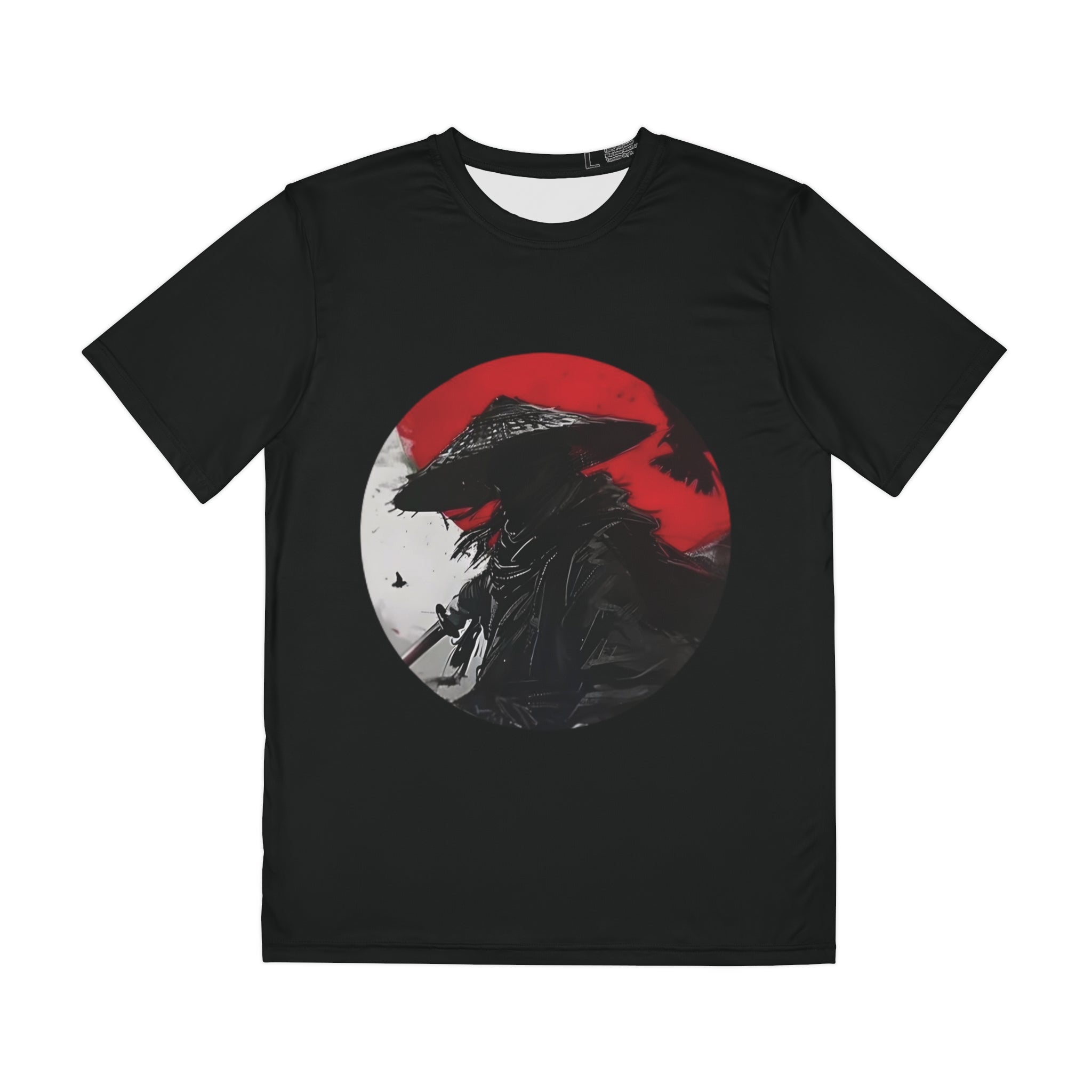 Samurai Shadow Tee — Red Moon Japanese Warrior Graphic Shirt