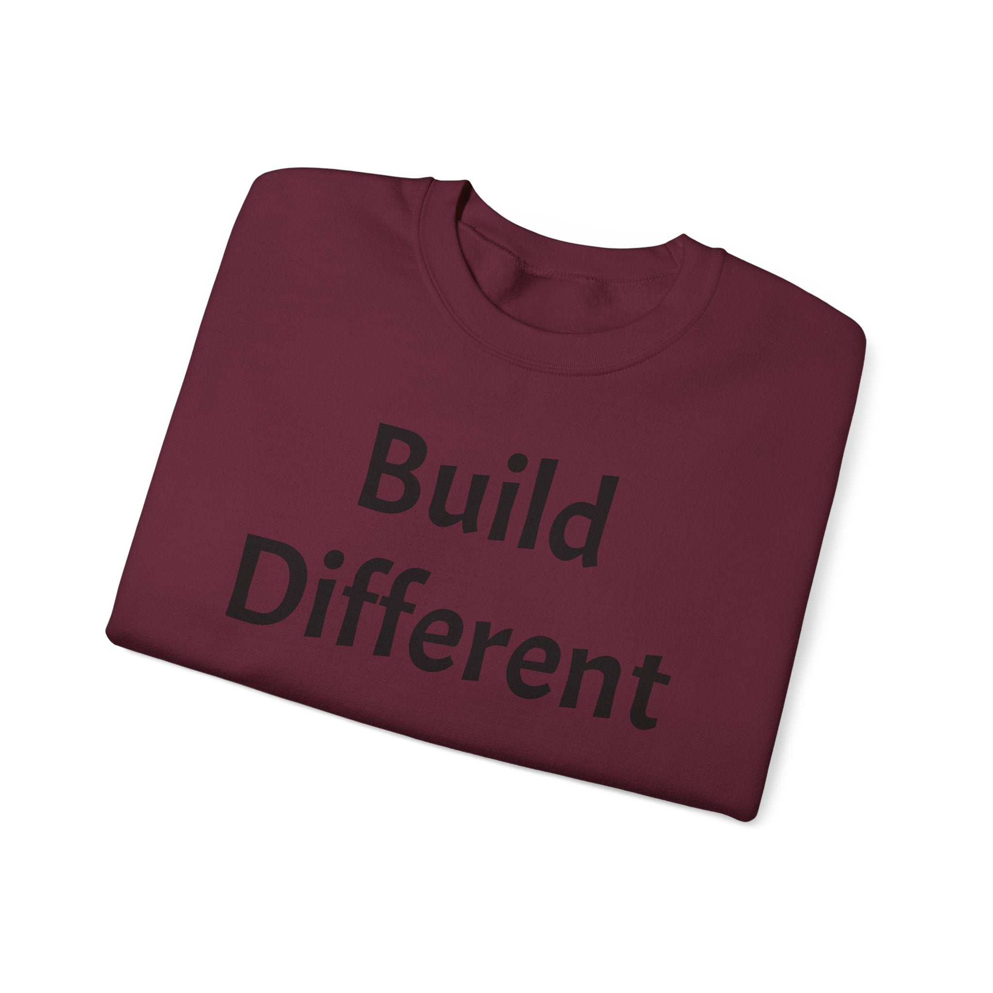 Crewneck Sweatshirt — “Build Different” Front & “It’s a New Day” Back Motivational Pullover