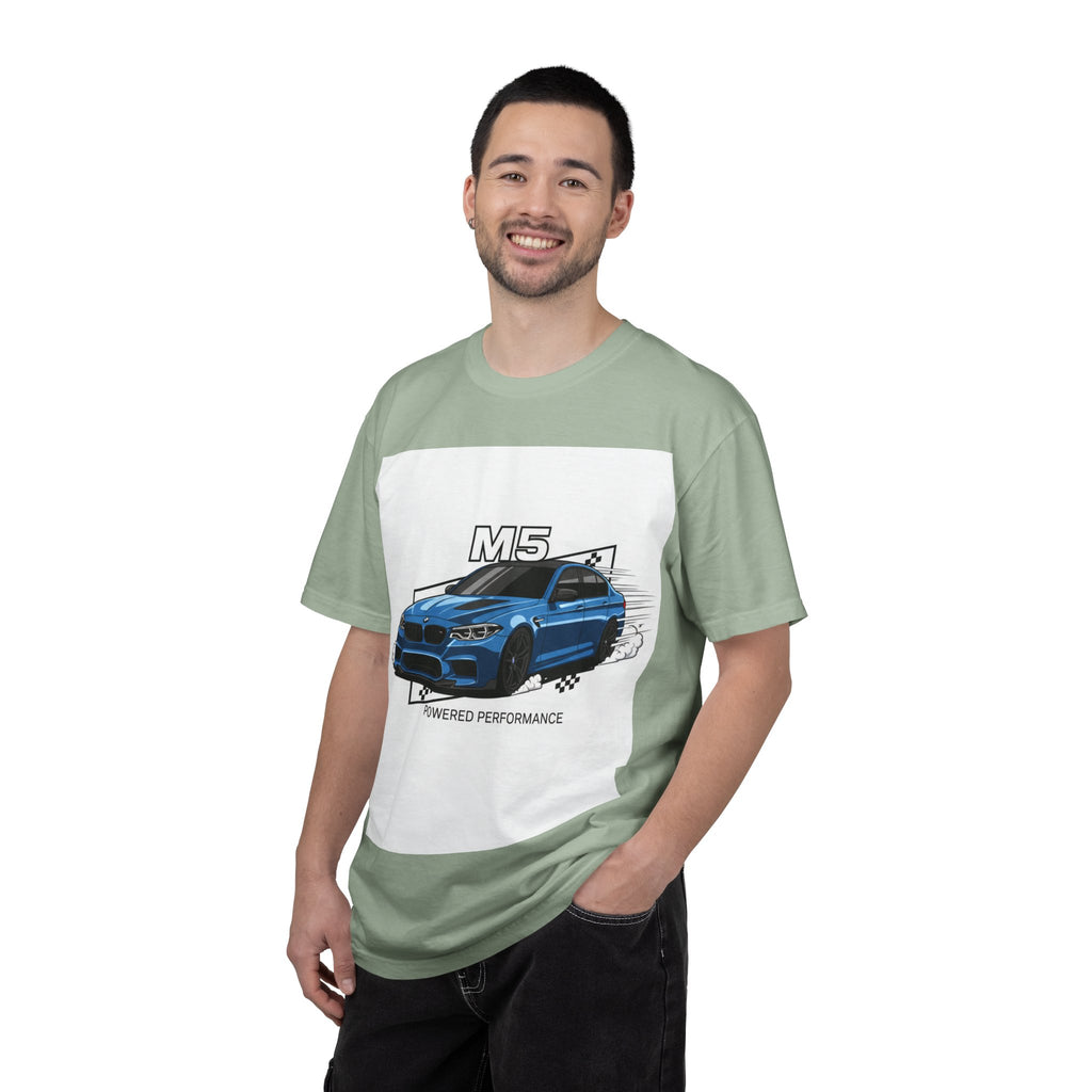 M5 Blue Car Powered Performance T-shirt | BMW Competition Graphic