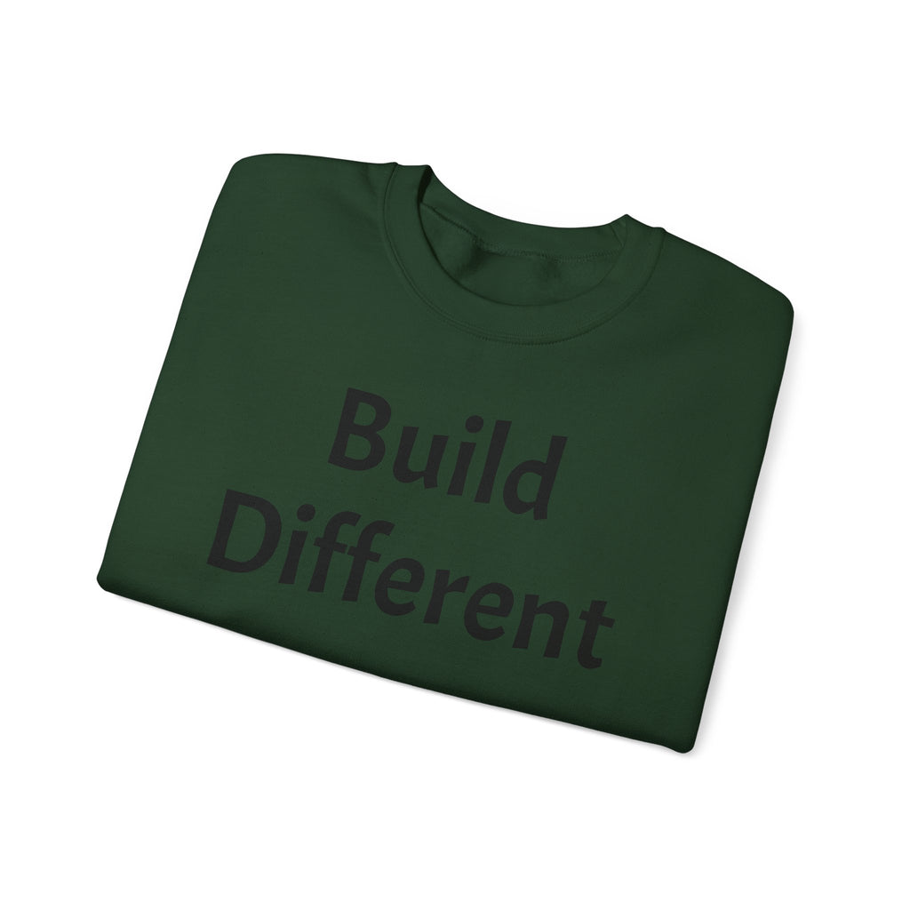 Crewneck Sweatshirt — “Build Different” Front & “It’s a New Day” Back Motivational Pullover