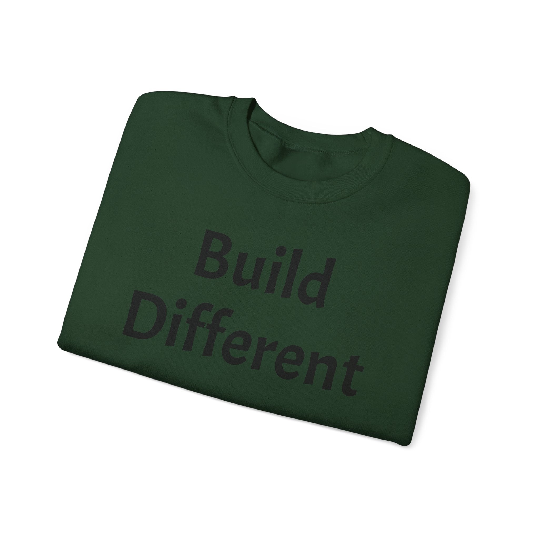 Crewneck Sweatshirt — “Build Different” Front & “It’s a New Day” Back Motivational Pullover