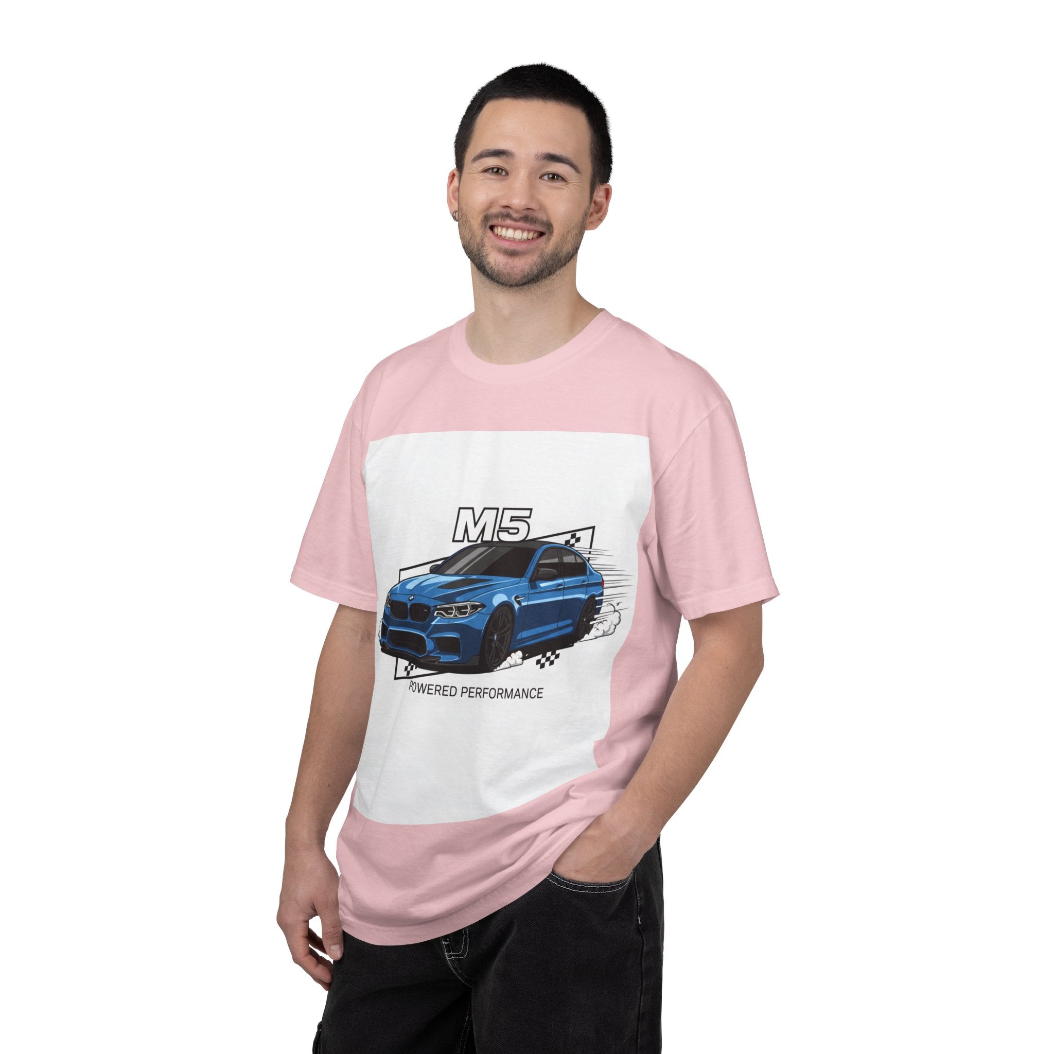 M5 Blue Car Powered Performance T-shirt | BMW Competition Graphic