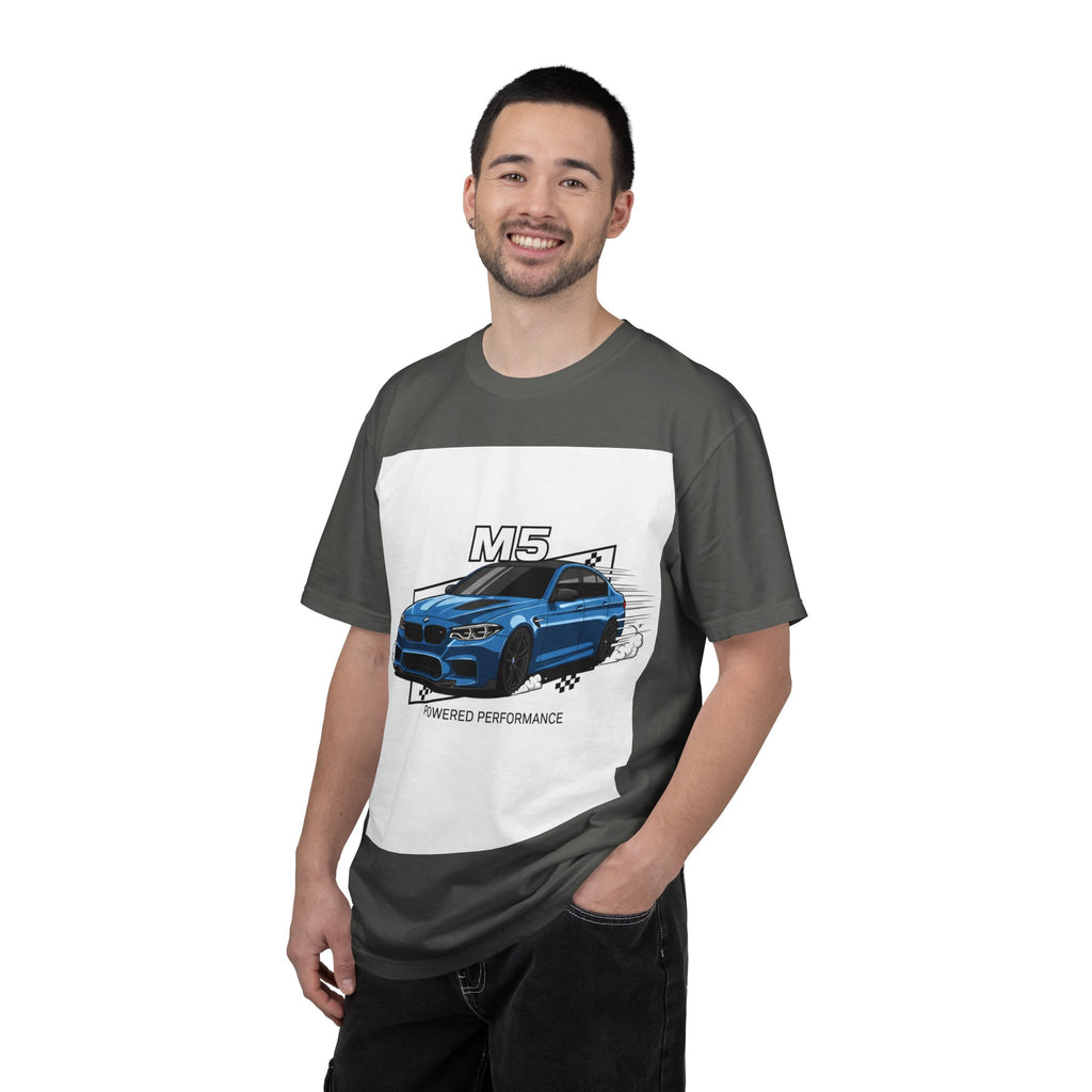 M5 Blue Car Powered Performance T-shirt | BMW Competition Graphic