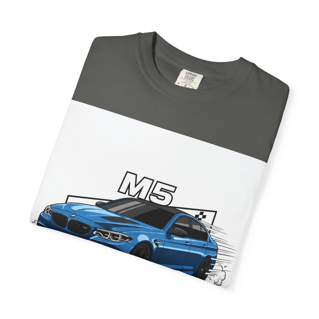 M5 Blue Car Powered Performance T-shirt | BMW Competition Graphic