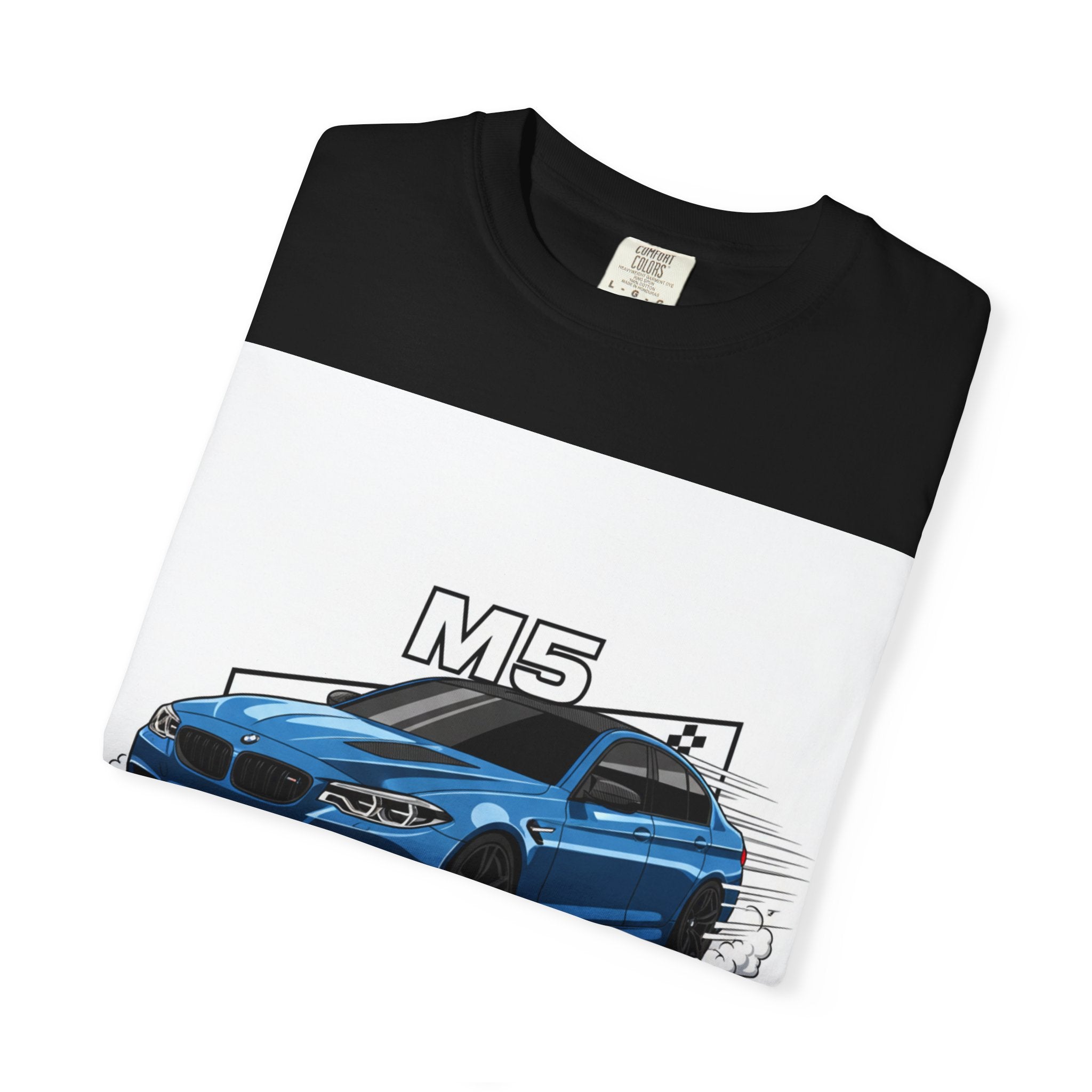 M5 Blue Car Powered Performance T-shirt | BMW Competition Graphic